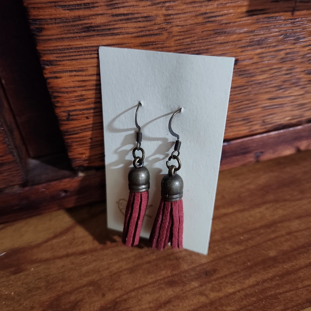 Red tassel earrings